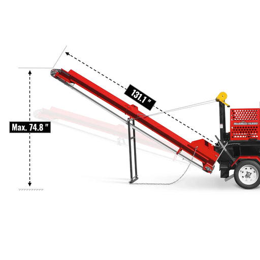 Honda GX390 Engine Firewood Log Splitter Processor with Conveyor,  20t — angle view