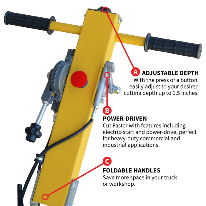 Tomahawk Power 10" Early Entry Green Concrete Saw with 13 HP Honda GX390 Engine - Product Image 8