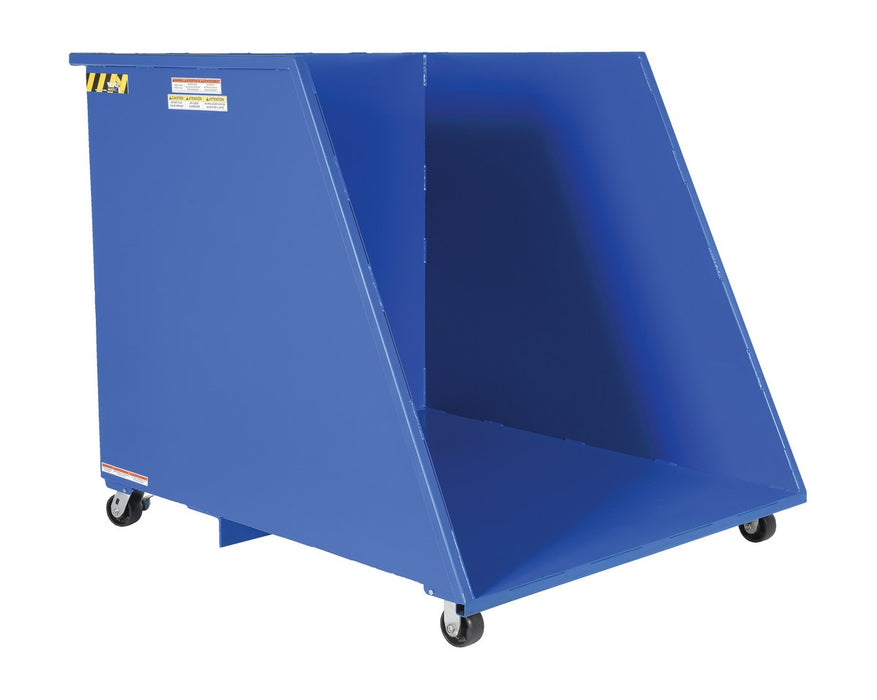 Vestil HOP-OE Steel Open Ended Low Profile Parts Hopper 2,000 lb. Capacity Blue