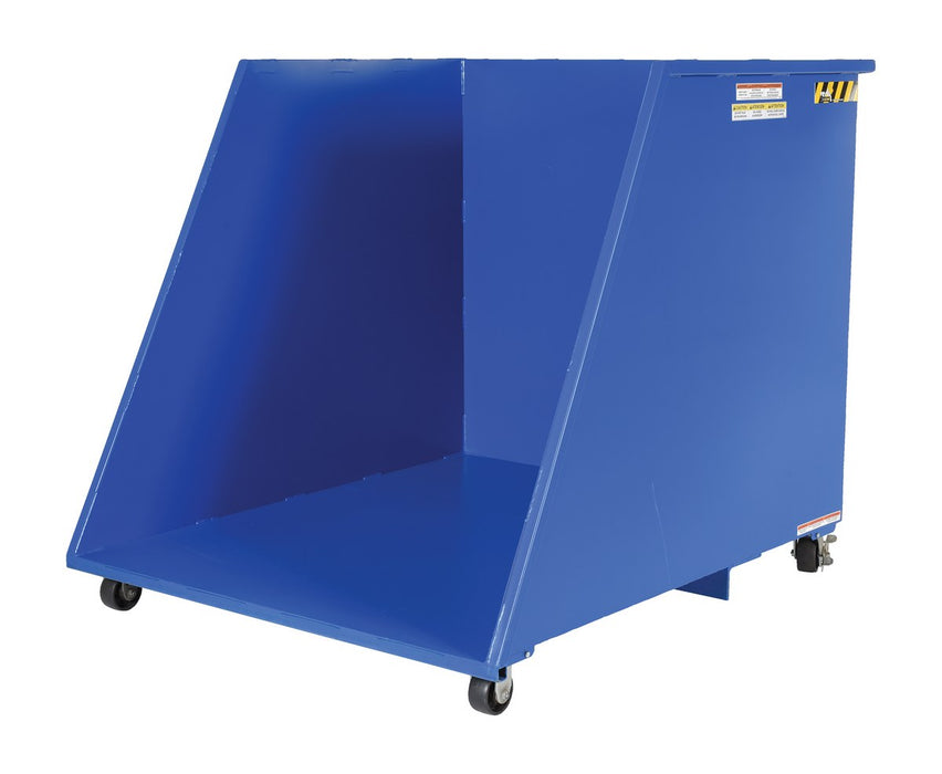 Vestil HOP-OE steel open ended low profile parts hopper - view 2