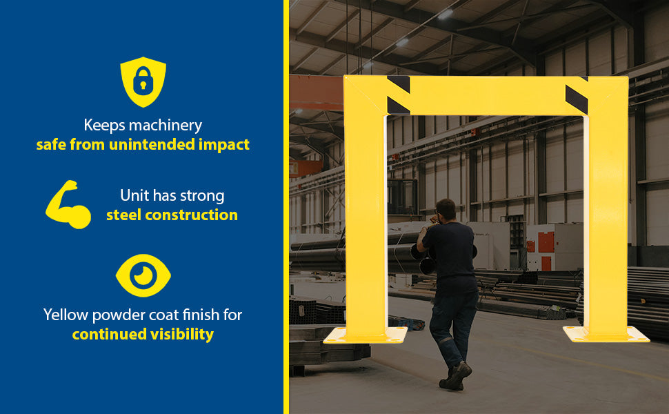 Vestil HPRO-SQ-36-36-5 steel square high profile machinery and rack guard feature overview 2