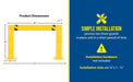 Vestil HPRO-SQ-48-24-5 steel square high profile machinery and rack guard feature overview 3