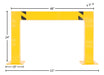 Vestil HPRO-SQ-48-24-5 steel square high profile machinery and rack guard dimensions diagram