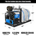 4000 PSI 4 GPM KOHLER E-Start Engine Hot Water Pressure Washer Skid Mounted with 245 Gal Tank,  HPW40KBT