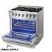 Thor Kitchen 36-Inch 5.2 cu. ft. Oven Dual Fuel Range in Stainless Steel (HRD3606U) Thor Kitchen