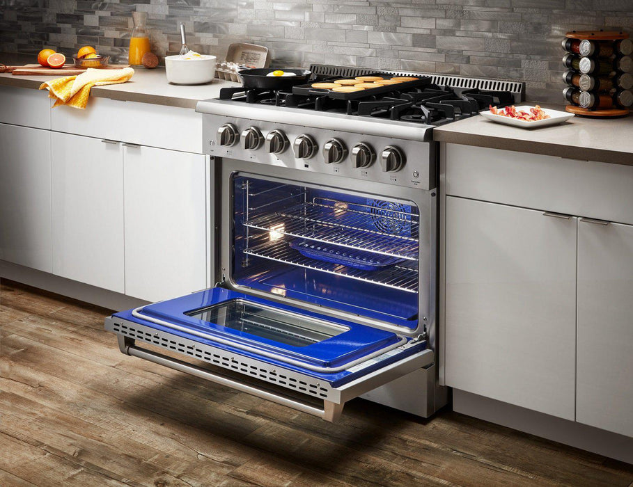Thor Kitchen 36 in. 5.2 cu. ft. Professional Propane Gas Range in Stainless Steel, HRG3618ULP Thor Kitchen