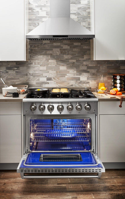 Thor Kitchen 36 in. 5.2 cu. ft. Professional Propane Gas Range in Stainless Steel, HRG3618ULP Thor Kitchen