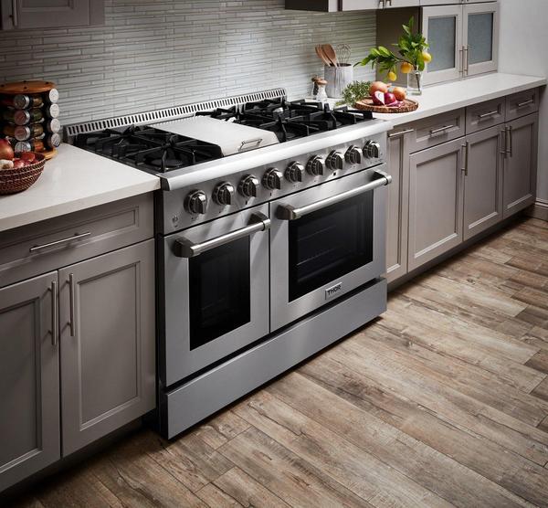 Thor Kitchen 48 in. 6.7 cu. ft. Professional Propane Gas Range in Stainless Steel, HRG4808ULP Thor Kitchen