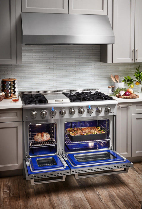 Thor Kitchen 48 in. 6.7 cu. ft. Professional Propane Gas Range in Stainless Steel, HRG4808ULP Thor Kitchen
