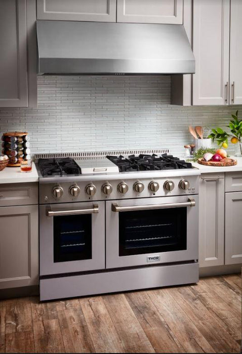Thor Kitchen 48 in. 6.7 cu. ft. Professional Propane Gas Range in Stainless Steel, HRG4808ULP Thor Kitchen