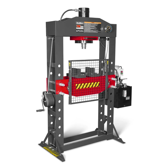 75 Ton H-Frame Electric Hydraulic Shop Press with Hand Winch,  110V Mo — view 19