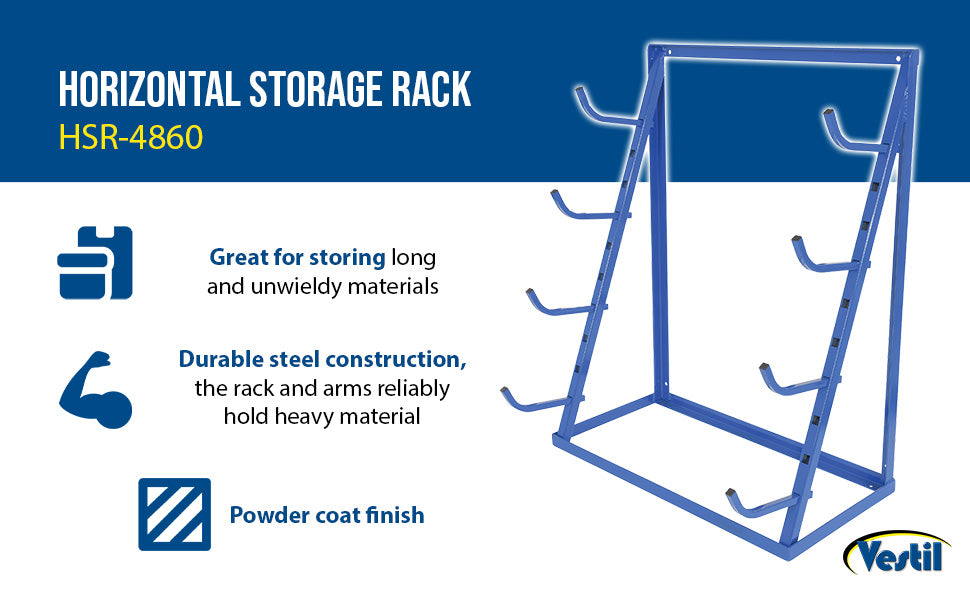 Vestil HSR-4860 steel horizontal storage rack feature overview 3