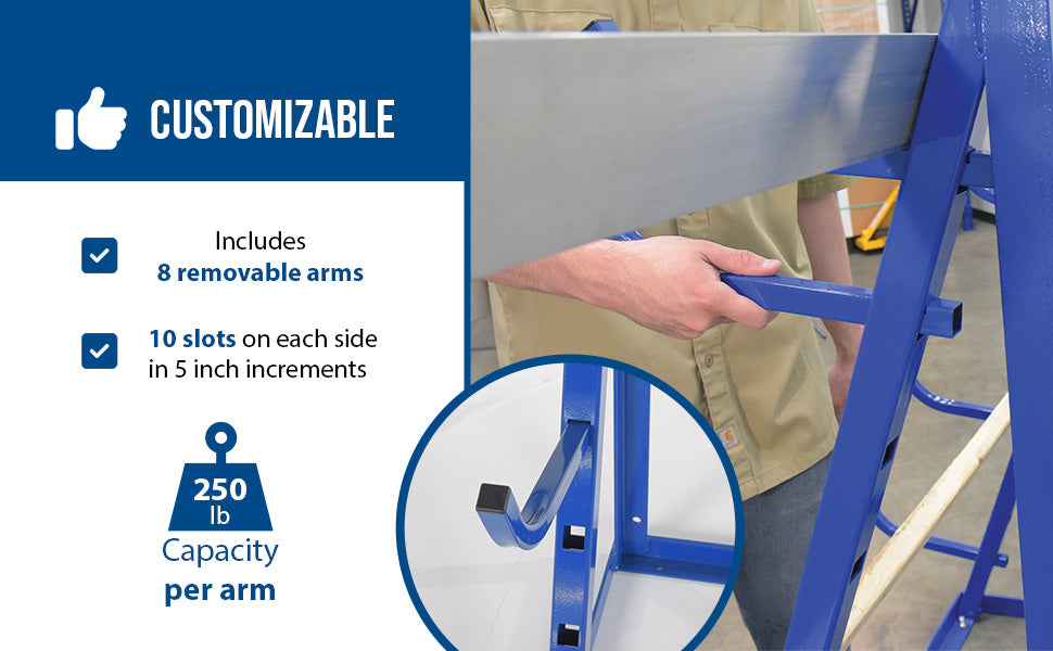Vestil HSR-4860 steel horizontal storage rack feature overview 1