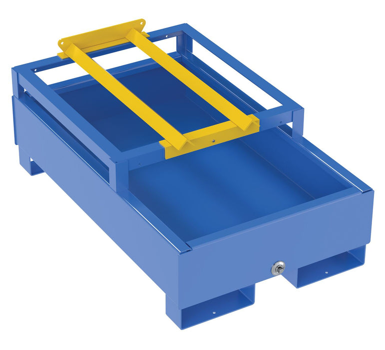 Vestil HSRB-1-BL Steel 1 Drum Horizontal Retention Basin 600 lb. Capacity Blue