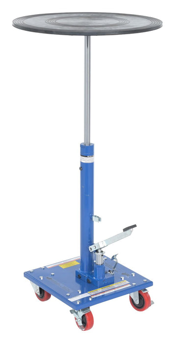 Vestil HT-02-24R Steel 24" Round Top Hydraulic Post Table 200 lb. Capacity Blue