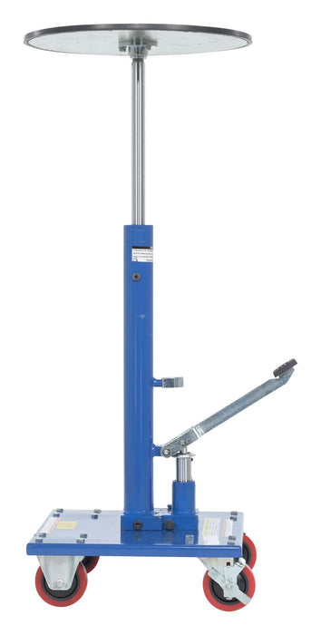 Vestil HT-03-18R Steel 18" Round Top Hydraulic Post Table 300 lb. Capacity Blue