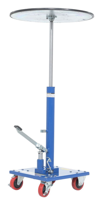 Vestil HT-03-24R Steel 24" Round Top Hydraulic Post Table 300 lb. Capacity Blue