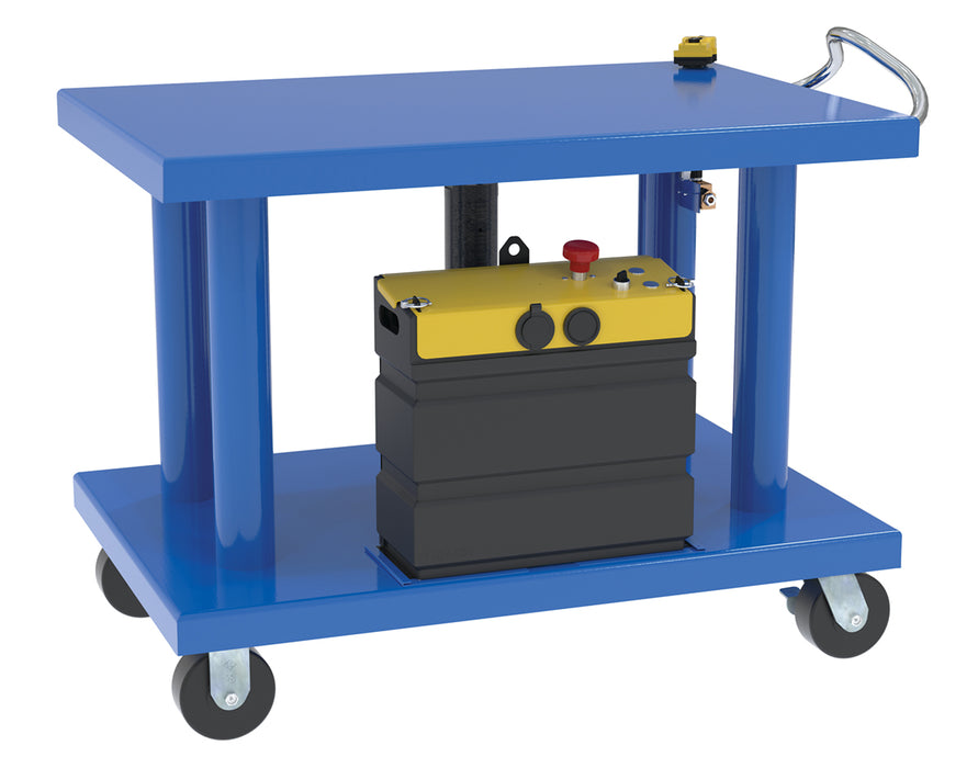 Vestil HT-40-3248-DC Steel DC Powered Hydraulic Post Table 32 In x 48 In 4,000 lb. Capacity Blue