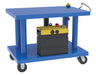 Vestil HT-40-3248-DC Steel DC Powered Hydraulic Post Table 32 In x 48 In 4,000 lb. Capacity Blue
