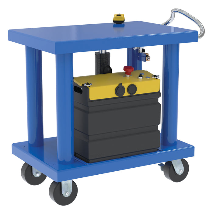 Vestil HT-60-2436-DC Steel DC Powered Hydraulic Post Table 24 In x 36 In 6,000 lb. Capacity Blue