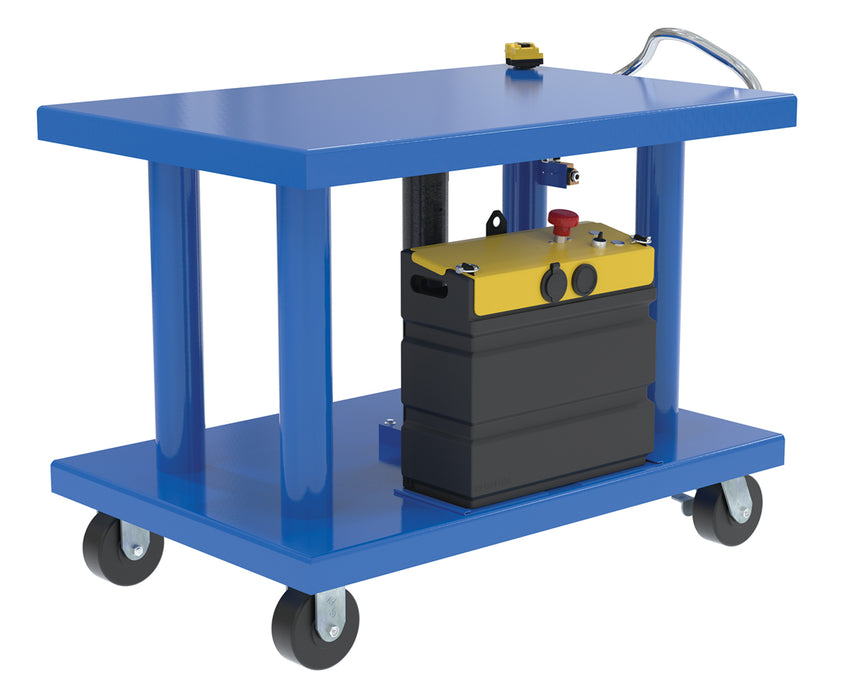 Vestil HT-60-3248-DC Steel DC Powered Hydraulic Post Table 32 In x 48 In 6,000 lb. Capacity Blue
