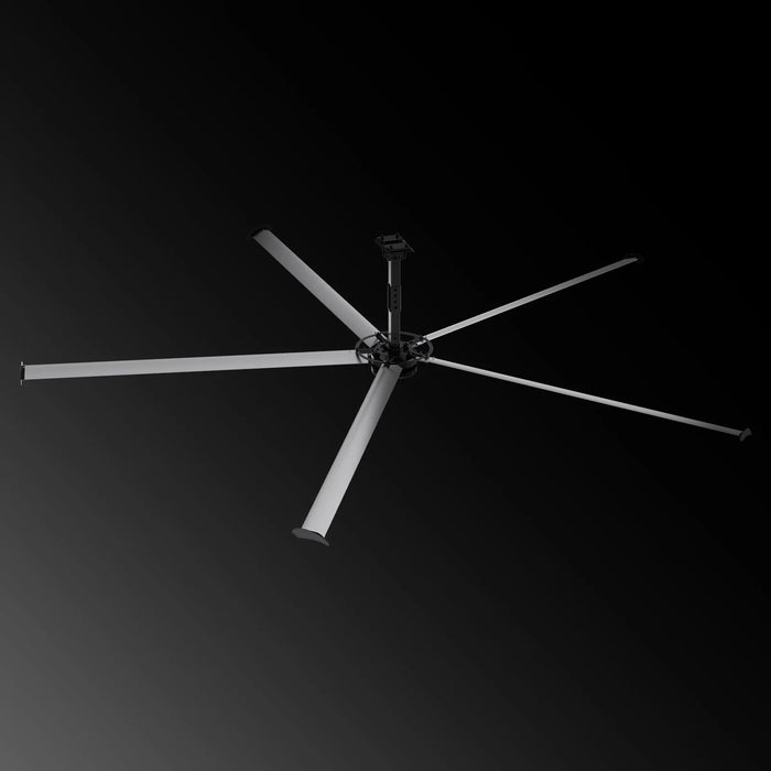 24FT HVLS Industrial Ceiling Fan 220V 1-Phase - Energy Efficient Large Area Air Circulation Fan for Warehouses & Factories,  24FT1PH