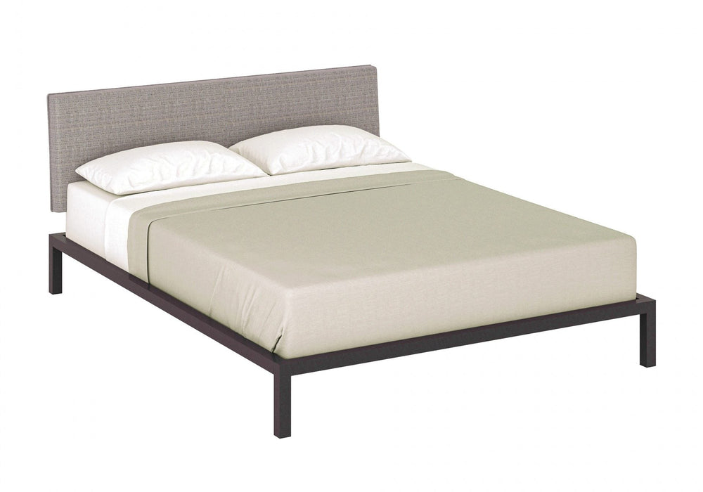 Halley Modern Upholstered Panel Bed - Steel Base