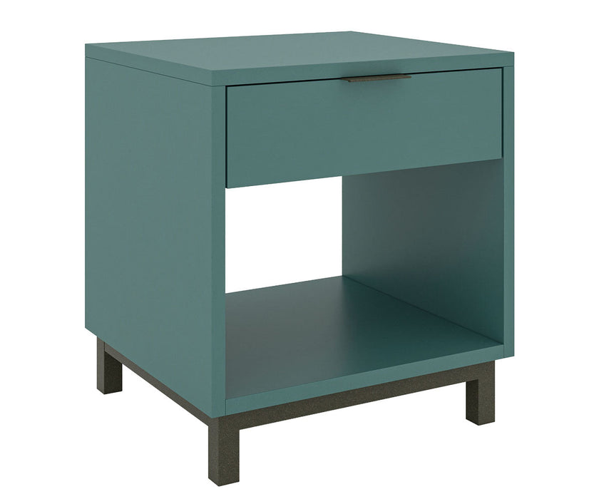Halley Modern 1- Drawer Nightstand - Steel Base