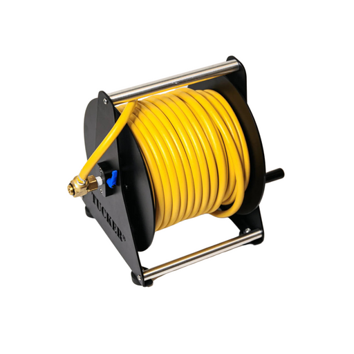 Tucker Hand Carry Hose Reel - Right Tilt over head view Tucker Hand Carry Hose Reel
