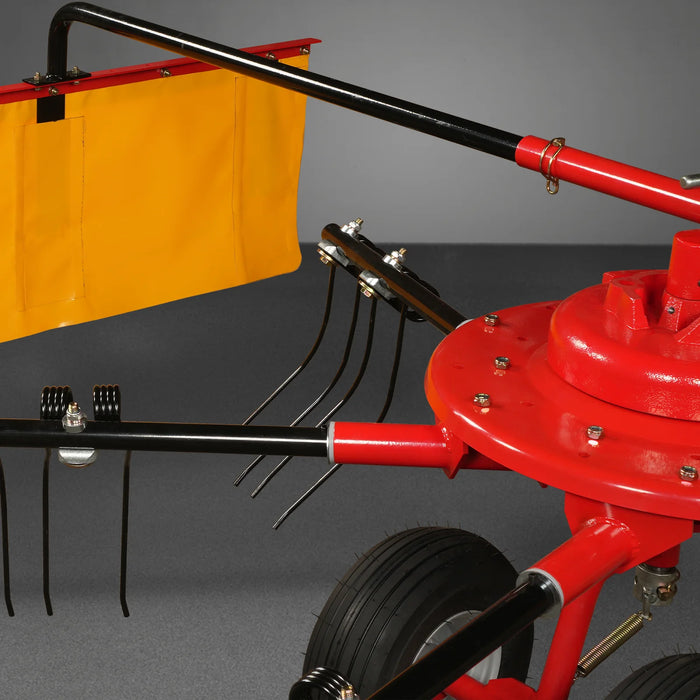 100" Mechmaxx 3-Point Hitch 6 Rotary Pull-Type Hay Rake Tedder ,  15-50Hp ,  HT100