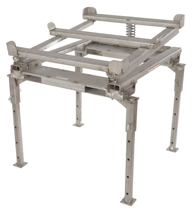 Vestil IBC-TLT-FPL-SS stainless steel intermediate bulk container tilt stand with fork - view 2