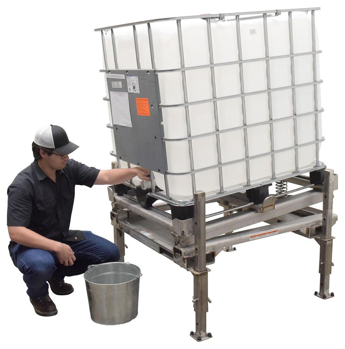 Vestil IBC-TLT-FPL-SS stainless steel intermediate bulk container tilt stand with fork - view 7