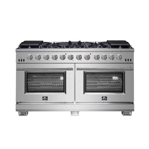FORNO Capriasca  60" Titanium Gas Range Double fire furnace head 10burner with professional oven (FFSGS6260-60) FORNO