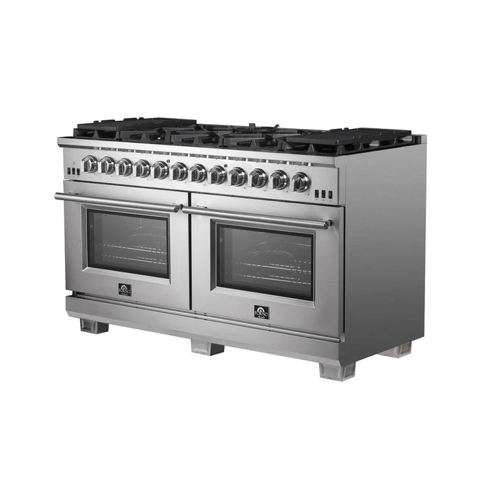 FORNO Capriasca  60" Titanium Gas Range Double fire furnace head 10burner with professional oven (FFSGS6260-60) FORNO