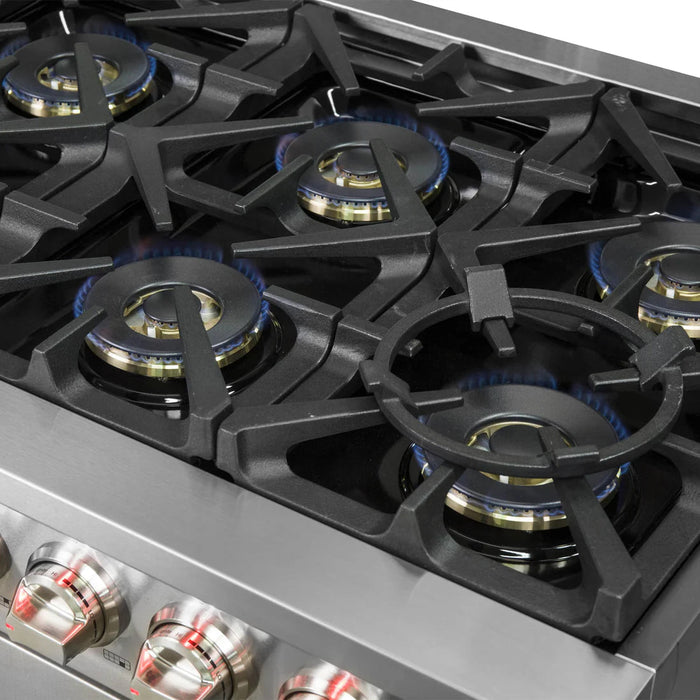 FORNO Capriasca  60" Titanium Gas Range Double fire furnace head 10burner with professional oven (FFSGS6260-60) FORNO