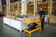 Xilin SPS800 hydraulic lift table control handle close-up