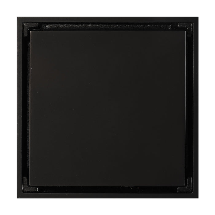 wonderland shower inc Matte Black brass floor drain 4x4inch Shower Accessory - Close-Up