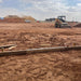 Concrete forms set on a large residential construction site