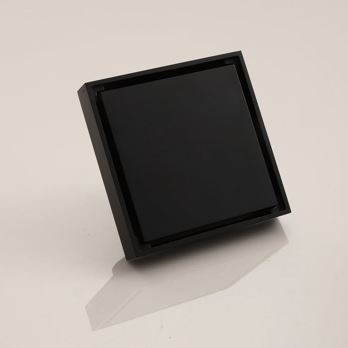 wonderland shower inc Matte Black brass floor drain 4x4inch Shower Accessory - Dimensions