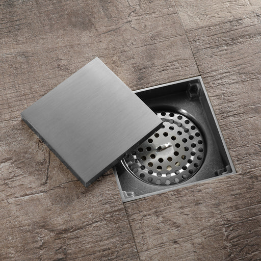 wonderland shower inc Brushed Nickel brass floor drain 4x4inch - Alternate View