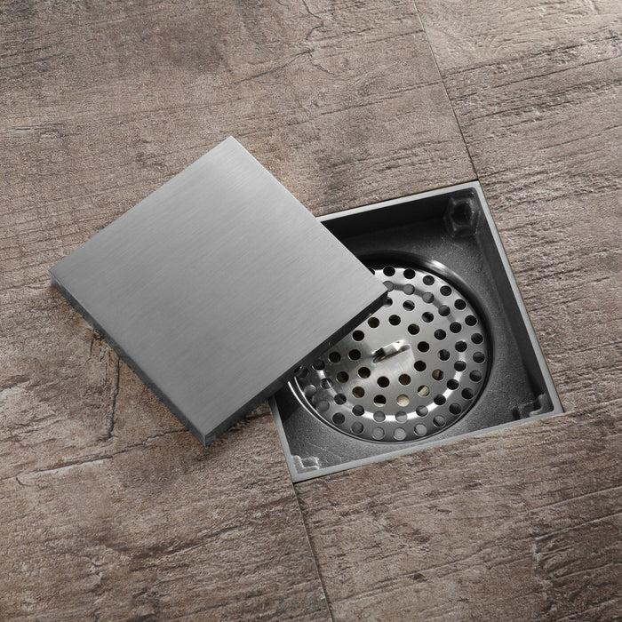 wonderland shower inc Brushed Nickel brass floor drain 4x4inch - Alternate View