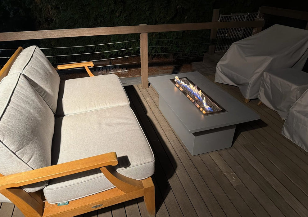 TessaRai Rect 24 Tumbled Wall Gas Firepit — Match Lite — view 2