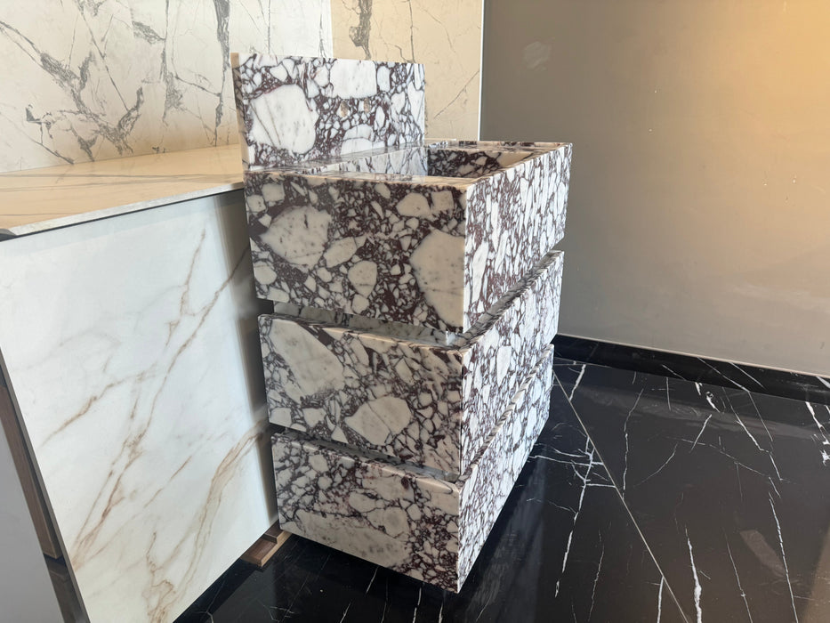 MEG Custom Marble By Ziynet A. LLC Calacatta Viola Marble Vanity Freestanding - Detail View 2