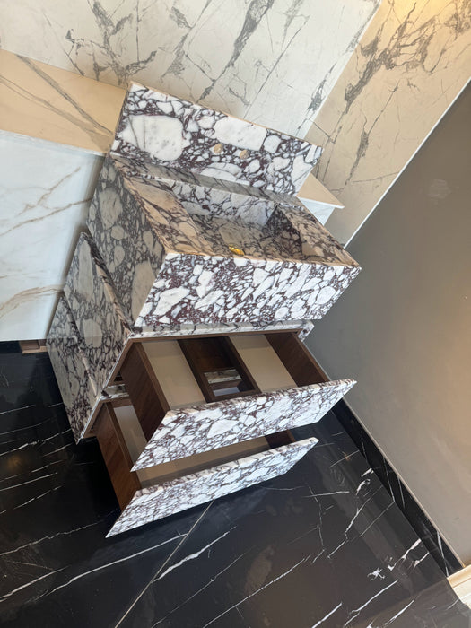 MEG Custom Marble By Ziynet A. LLC Calacatta Viola Marble Vanity Freestanding - Detail View 3