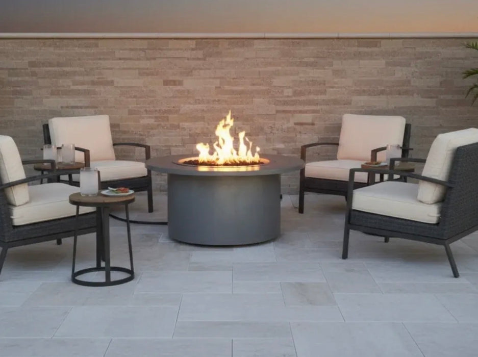 TessaRai Square 16 Tumbled Wall Gas Firepit — Match Lite — front view