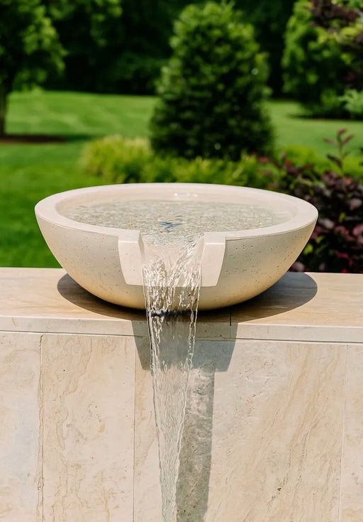 TessaRai 39" Round Scupper Water Bowl — 39"x13"x19" — front view
