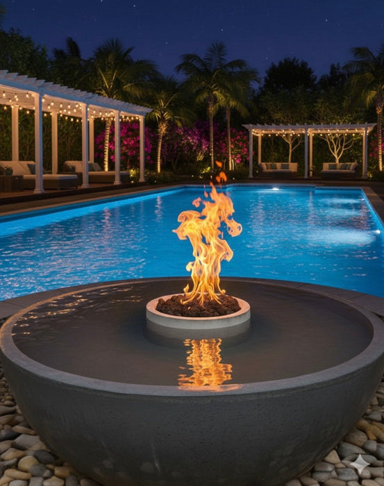 TessaRai 36" Square Fire & Water Bowl Kit — Match Lite — front view