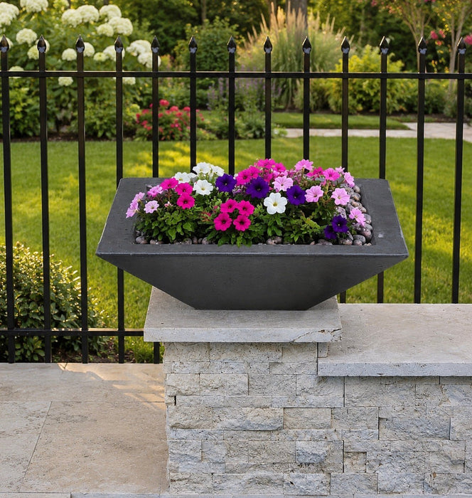 TessaRai 48" Square Cast Concrete Bowl — 48"x13"x16" — view 2
