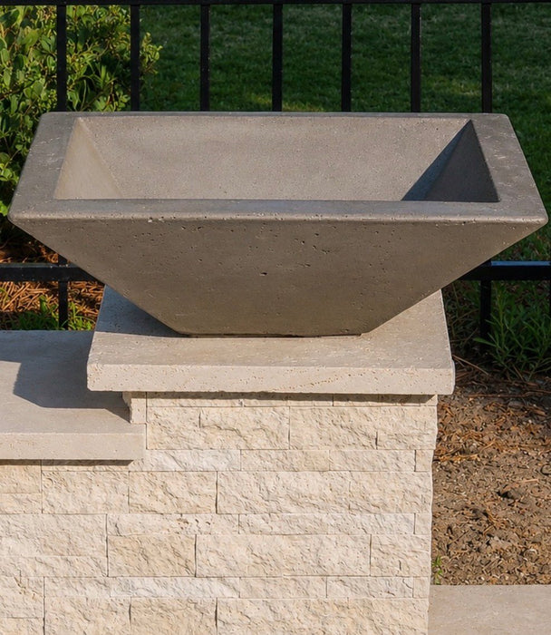 TessaRai 36" Square Fire Bowl Kit — Auto Ignition — front view