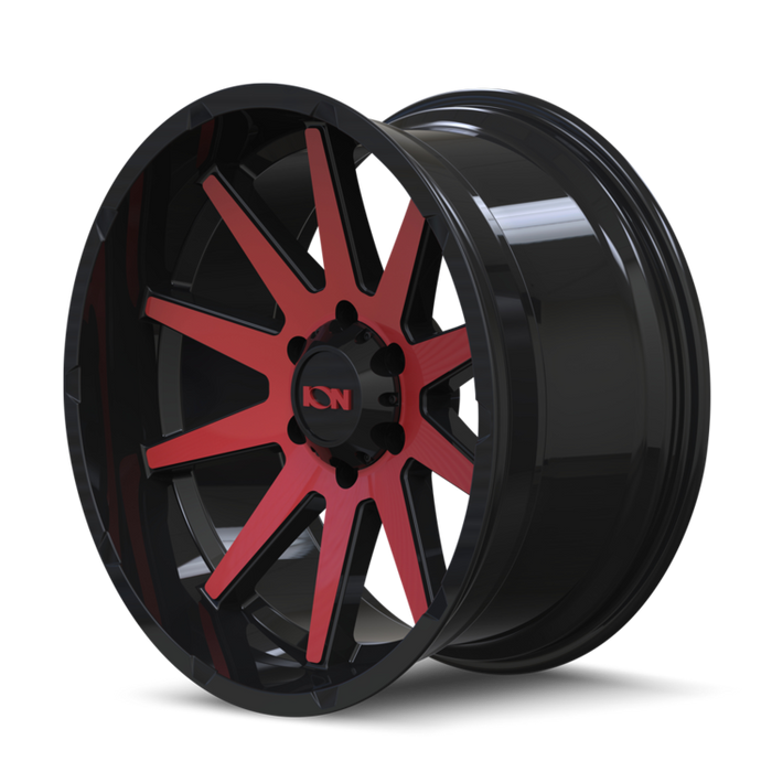 Ion Alloy 143 Gloss Black Red Machined Wheel 2